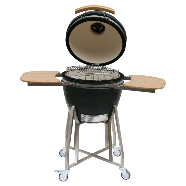 Refurbished Boss Grill The Egg - 18 Inch Ceramic Kamado Style Charcoal Egg BBQ Grill - Green