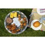 GRADE A1 - Portable Smokeless Charcoal BBQ Lotus Style Grill with Fan - Includes  Zipper Carry Bag and Pizza Pan
