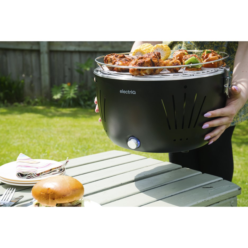 GRADE A1 Portable Smokeless Charcoal BBQ Lotus Style Grill with Fan