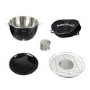 GRADE A1 - Portable Smokeless Charcoal BBQ Lotus Style Grill with Fan - Includes  Zipper Carry Bag and Pizza Pan
