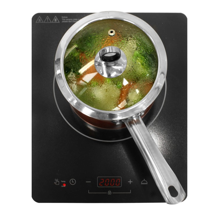 electriQ Portable Touch Control Single Zone Induction Hob Black
