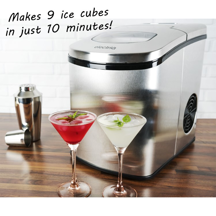 GRADE A2 - electriQ Counter Top Ice Maker in Stainless Steel