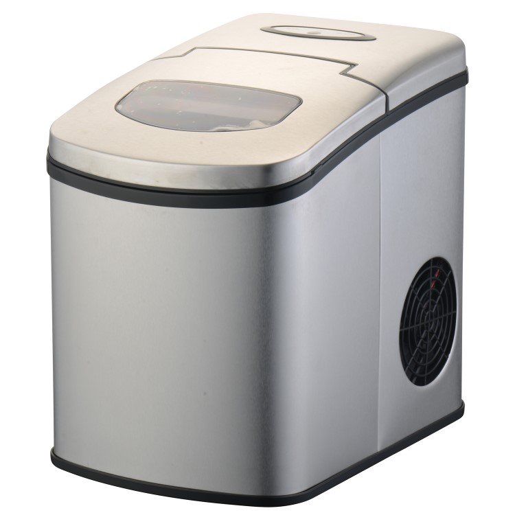 GRADE A1 - electriQ Counter Top Ice Maker Machine in Stainless Steel with Free Ice Lolly Moulds