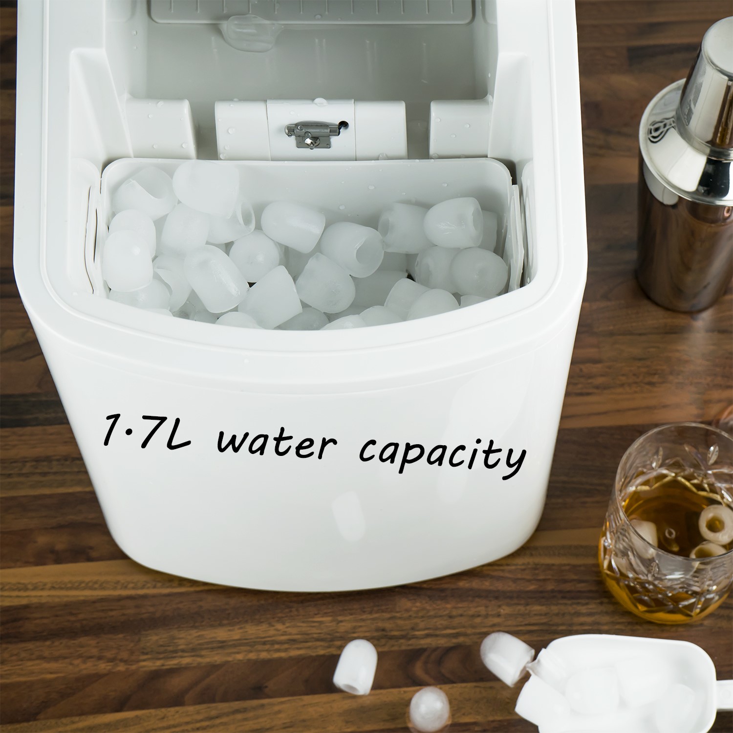 Refurbished electriQ EIQICEMWH Counter Top Ice Maker White A1/EIQICEMWH