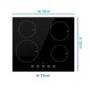 electriQ 60cm Induction Hob with Knob Controls - Plug and Play