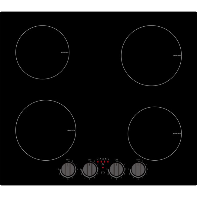 electriQ 60cm 4 Zone Induction Hob with Knob Controls EIQIND60K