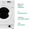 electriQ 8kg Wash 6kg Dry 1400rpm Integrated Washer Dryer - White