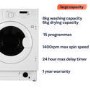 Refurbished electriQ EIQINTWD148 Integrated 8/6KG 1400 Spin Washer Dryer White