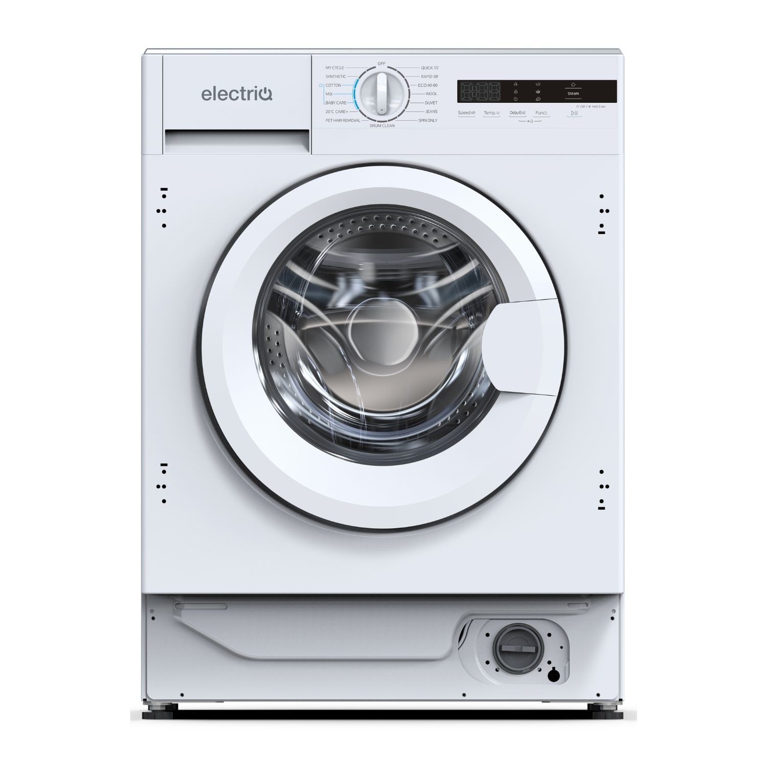 electriQ 9kg Integrated Washing Machine - 1400rpm Steam Quiet A-Rated