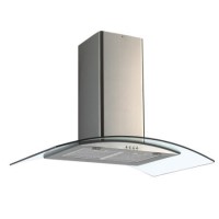 GRADE A1 - As new but box opened - ElectriQ 90cm Curved Glass Island Cooker Hood Stainless Steel