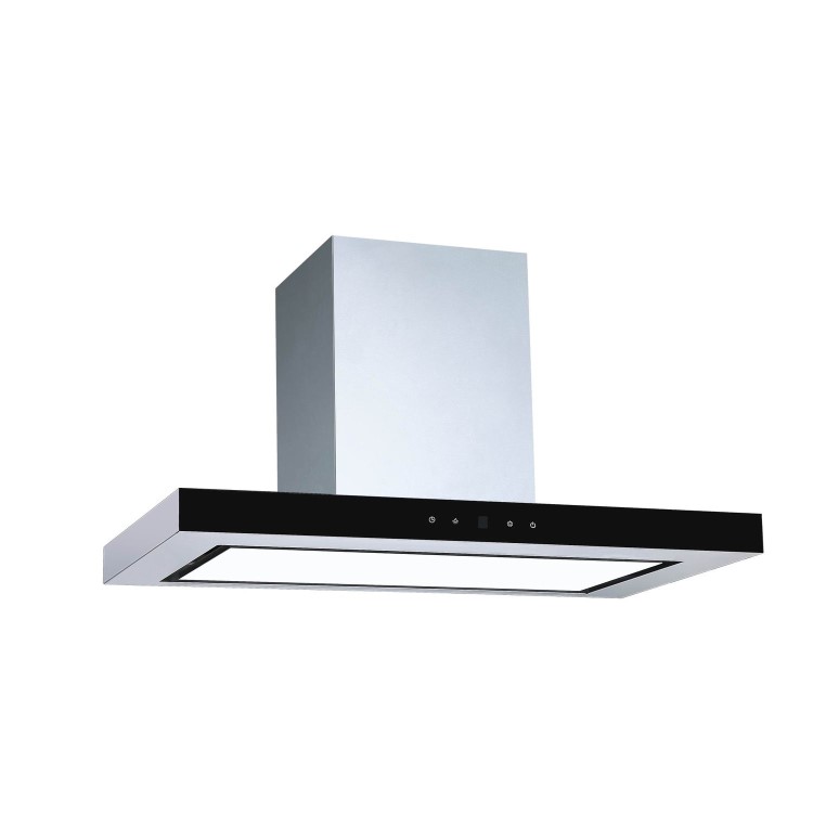 GRADE A1 - electriQ 90cm Wall Mounted Chimney Hood with LED Light Plate