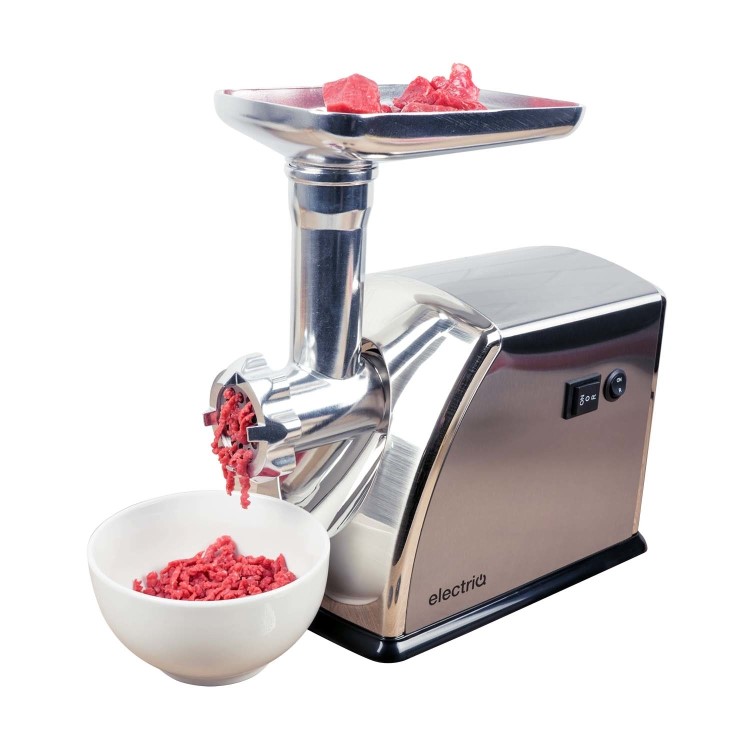electriQ Electric Meat Grinder Beef Mincer and Sausage Maker Machine - Stainless Steel