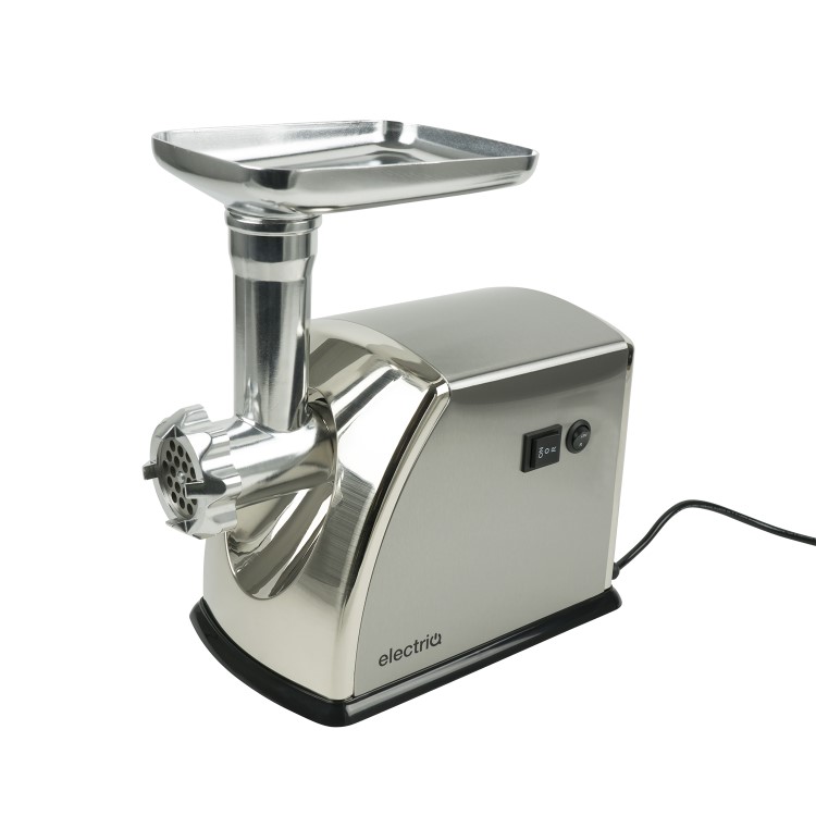 Refurbished electriQ Electric Meat Grinder 1800W with 3 Attachments Stainless Steel