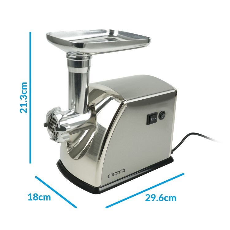 electriQ Electric Meat Grinder Beef Mincer and Sausage Maker Machine - Stainless Steel