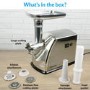 electriQ Electric Meat Grinder Beef Mincer and Sausage Maker Machine - Stainless Steel