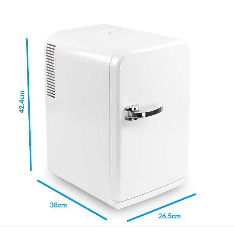 GRADE A3 - electriQ 15L Hot and Cold Portable Mini Fridge with 12V and UK Mains Plug - White
