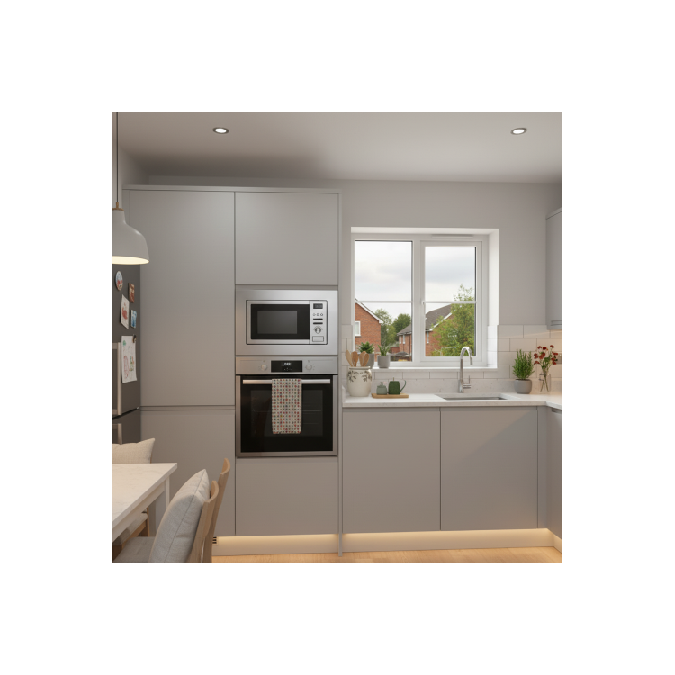 electriQ Built-In 800W Microwave with Grill - Stainless Steel