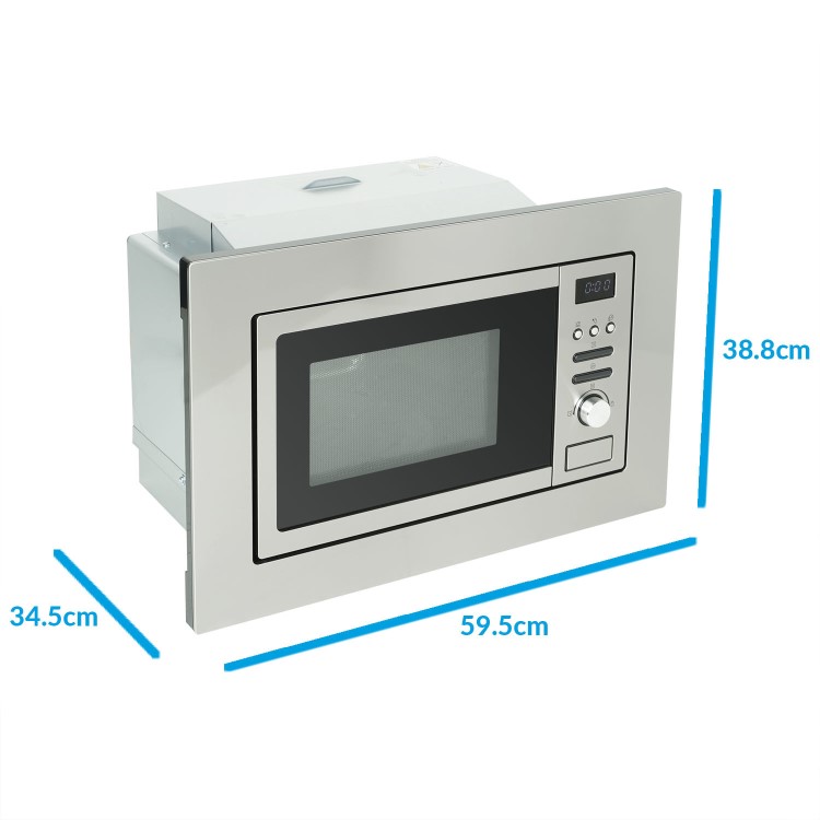Refurbished electriQ EIQMOGBI20 Built In 20L with Grill 800W Microwave Stainless Steel
