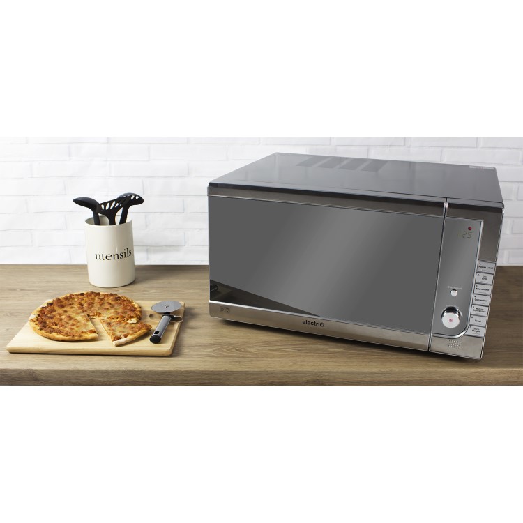 GRADE A2 - electriQ 40L 1000W Freestanding Digital Combination Microwave in Stainless Steel