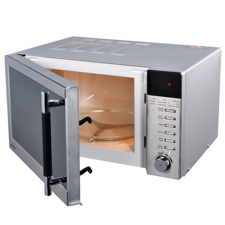 GRADE A1 - As new but box opened - ElectriQ 20 Litre Freestanding Digital 800w Microwave Stainless Steel with Grill