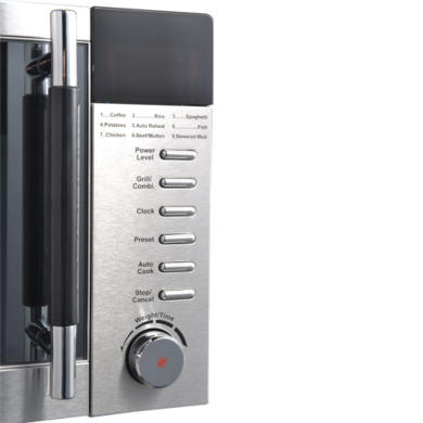 GRADE A1 - As new but box opened - ElectriQ 20 Litre Freestanding Digital 800w Microwave Stainless Steel with Grill