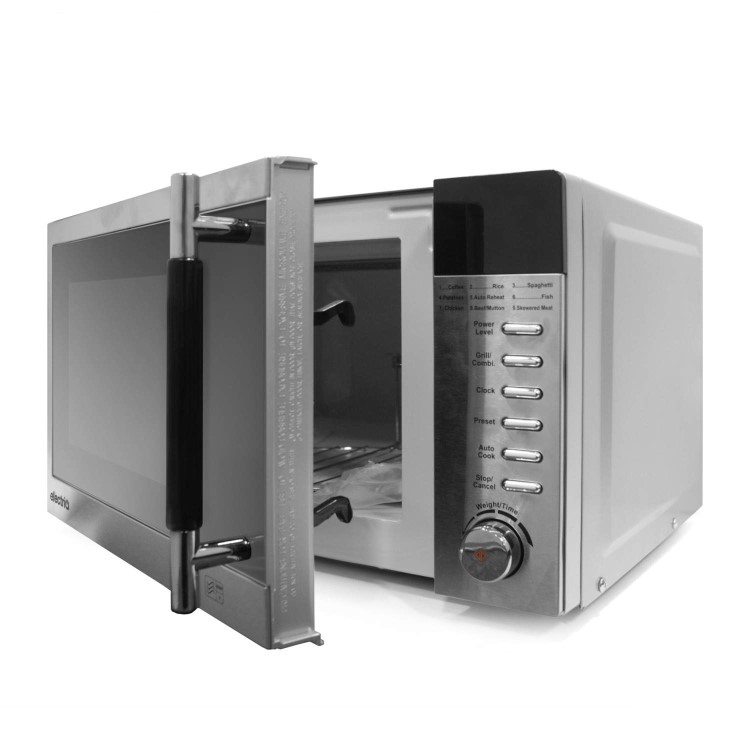 GRADE A1 - As new but box opened - ElectriQ 20 Litre Freestanding Digital 800w Microwave Stainless Steel with Grill
