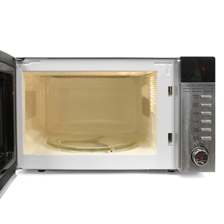 GRADE A1 - As new but box opened - ElectriQ 20 Litre Freestanding Digital 800w Microwave Stainless Steel with Grill
