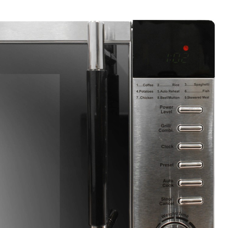 GRADE A1 - As new but box opened - ElectriQ 20 Litre Freestanding Digital 800w Microwave Stainless Steel with Grill