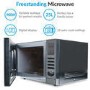 GRADE A1 - electriQ 25L 900W Freestanding Microwave with Digital Display in Black