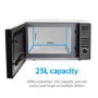 GRADE A1 - electriQ 25L 900W Freestanding Microwave with Digital Display in Black