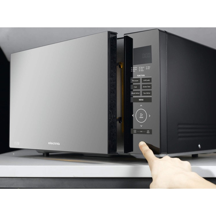 electriQ 25L Digital 900w Inverter Microwave Oven Black with Touch Door Opening