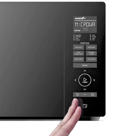 electriQ 25L Digital 900w Inverter Microwave Oven Black with Touch Door Opening