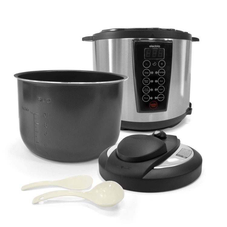 GRADE A1 - electriQ 6 litre 7-in-1 Electric Multifunction Pressure Cooker