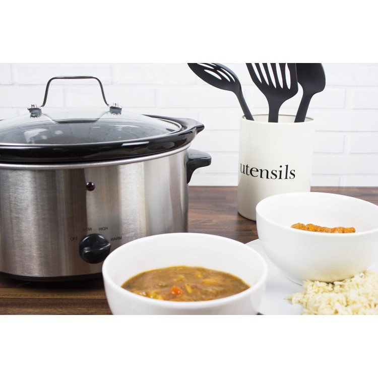 electriQ 3.5L Stainless Steel Slow Cooker - For 1 to 3 people