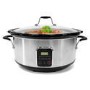 GRADE A1 - As new but box opened - ElectriQ 6.2L Slow Cooker Stainless Steel with Digital LED Display and Cool Touch Handles 