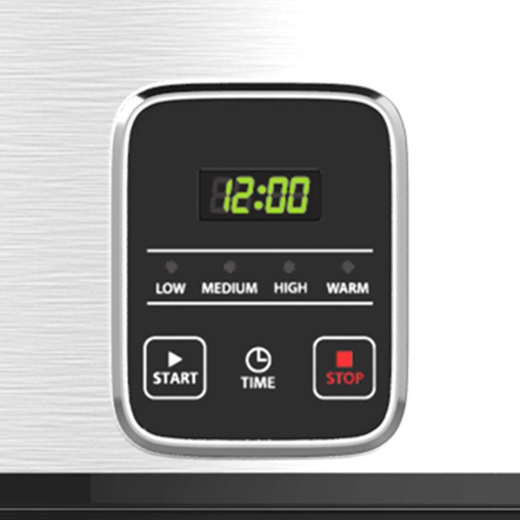 GRADE A1 - ElectriQ 6.2L Slow Cooker in Stainless Steel with Digital LED Display and Cool Touch Handles 