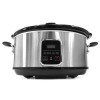 electriQ 6.2L Slow Cooker with Digital LED Display &amp; Cool Touch Handles - Stainless Steel 