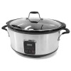 GRADE A1 - electriQ 6.2L Slow Cooker with Digital LED Display &amp; Cool Touch Handles - Stainless Steel 