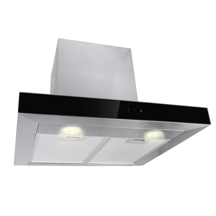 GRADE A1 - electriQ 60cm Slimline Touch Control Chimney Cooker Hood