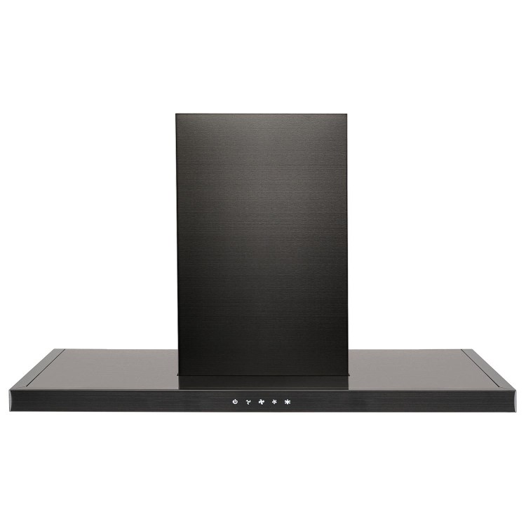 electriQ 90cm Slimline Cooker Hood - Black Stainless Steel