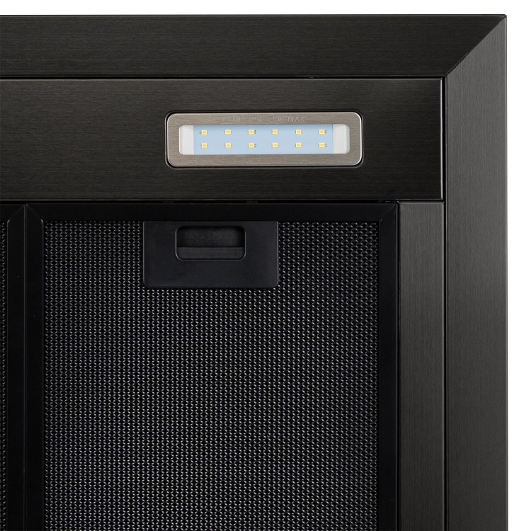 electriQ 90cm Slimline Cooker Hood - Black Stainless Steel