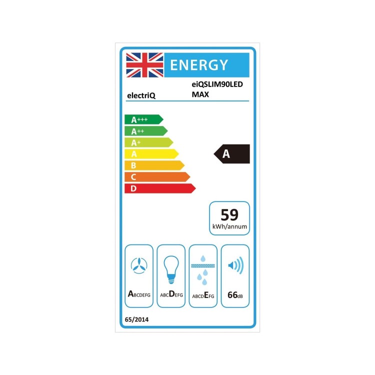 Refurbished electriQ EIQSLIM90LEDMAX 90cm Slimline Touch Cooker Hood Stainless Steel