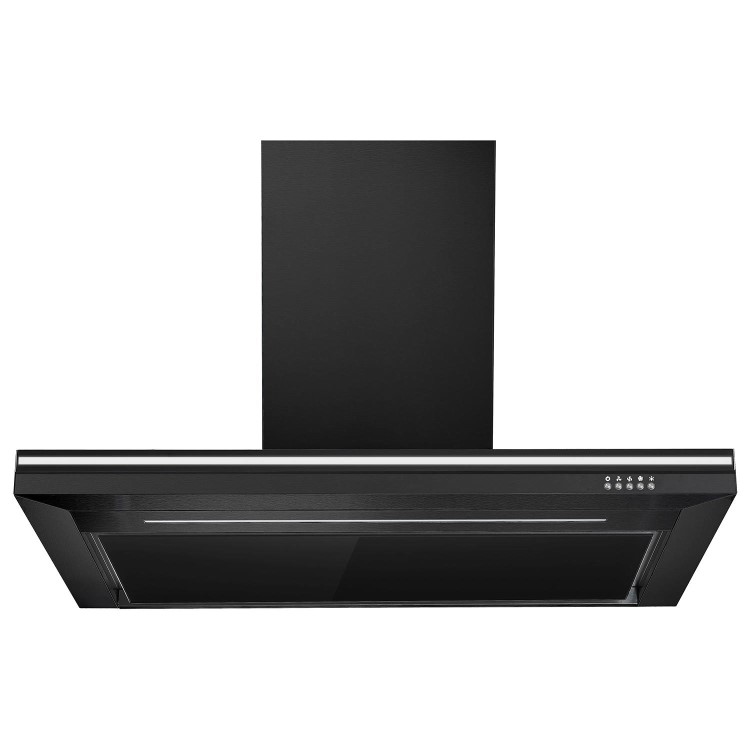 electriQ 90cm Slimline Hood with LED light strip in Black