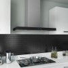 GRADE A1 - electriQ 90cm Slimline Box Touch Control Stainless Steel Wall Mounted Chimney Cooker Hood  -  5 Year warranty