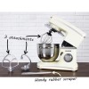 GRADE A1 - ElectriQ 5.2 litre Electric Food Stand Mixer 1500w Cream with Dishwasher Safe Attachments 