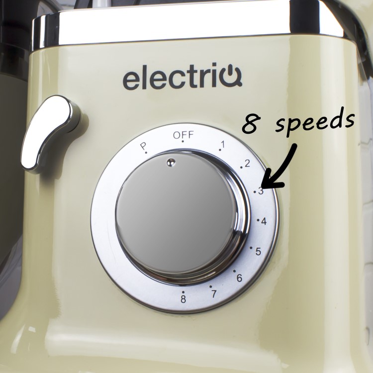 GRADE A1 - ElectriQ 5.2 litre Electric Food Stand Mixer 1500w Cream with Dishwasher Safe Attachments 