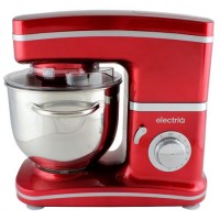 GRADE A1 - electriQ 5.2L 1500W Stand Mixer with 3 Mixing Attachments - Red