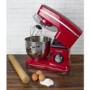 GRADE A1 - electriQ 5.2L 1500W Stand Mixer with 3 Mixing Attachments - Red