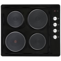 electriQ 60cm Sealed Plate Hob - Black electriQ 60cm Sealed Plate Hob - Black