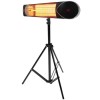 electriQ Wall Mounted Electric Patio Heater - 2.5kW with Remote Control &amp; Free Removable Tripod